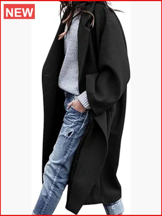 Jackets & Blazers - Wool Blend Oversized Double Breasted Long Trench Overcoat